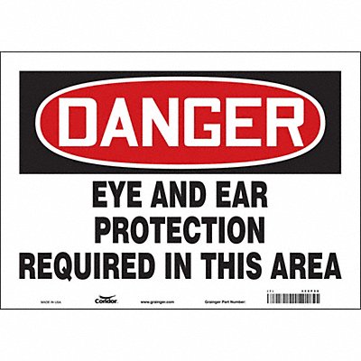 CONDOR 468P98 Safety Sign 10 in x 14 in Vinyl