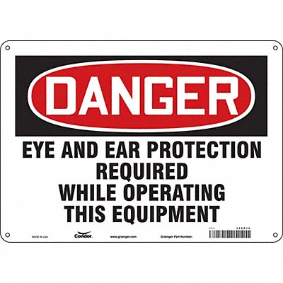 CONDOR 468R10 Safety Sign 10 in x 14 in Polyethylene