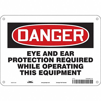 CONDOR 468R13 Safety Sign 7 in x 10 in Aluminum