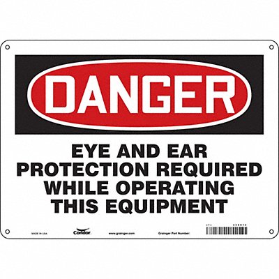 CONDOR 468R14 Safety Sign 10 in x 14 in Aluminum