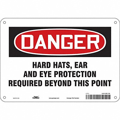 CONDOR 468R20 Safety Sign 7 in x 10 in Aluminum