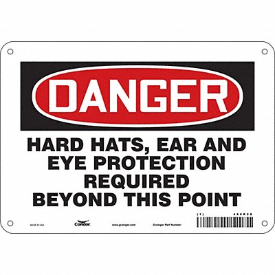 CONDOR 468R28 Safety Sign 7 in x 10 in Polyethylene