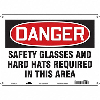 CONDOR 468R42 Safety Sign 10 inx14 in Aluminum