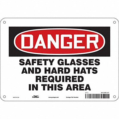 CONDOR 468R47 Safety Sign 7 in x 10 in Aluminum