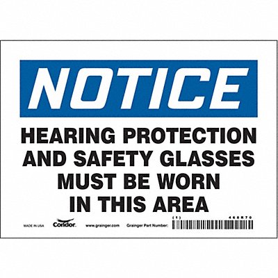 CONDOR 468R70 Safety Sign 5 inx7 in Vinyl