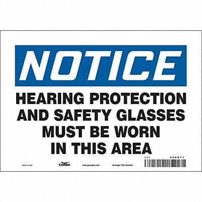 CONDOR 468R71 Safety Sign 7 in x 10 in Vinyl