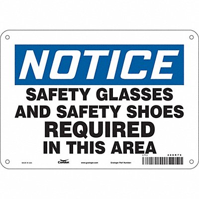 CONDOR 468R79 Safety Sign 7 in x 10 in Aluminum