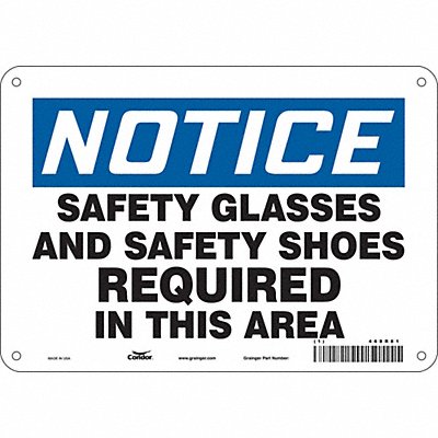 CONDOR 468R81 Safety Sign 7 inx10 in Polyethylene