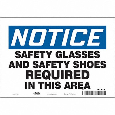 CONDOR 468R83 Safety Sign 7 inx10 in Vinyl