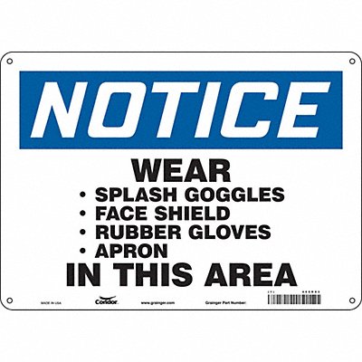 CONDOR 468R93 Safety Sign 10 inx14 in Aluminum