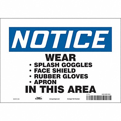 CONDOR 468R96 Safety Sign 7 in x 10 in Vinyl