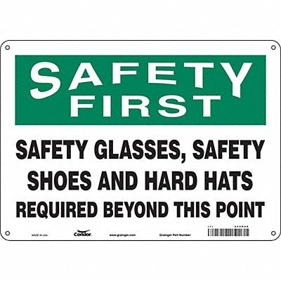 CONDOR 468R99 Safety Sign 10 inx14 in Aluminum