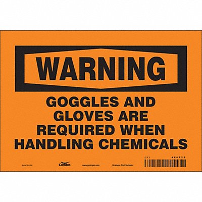CONDOR 468T22 Safety Sign 7 in x 10 in Vinyl