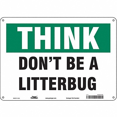 CONDOR 468T25 Safety Sign 10 in x 14 in Aluminum