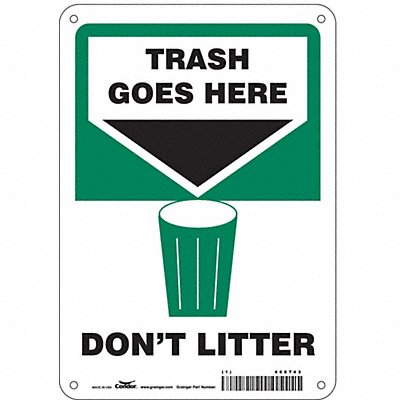 CONDOR 468T43 Safety Sign 10 in x 7 in Aluminum