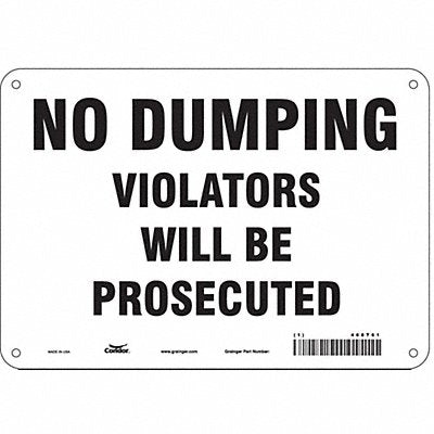 CONDOR 468T61 Safety Sign 7 in x 10 in Aluminum