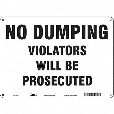 CONDOR 468T66 Safety Sign 10 in x 14 in Polyethylene