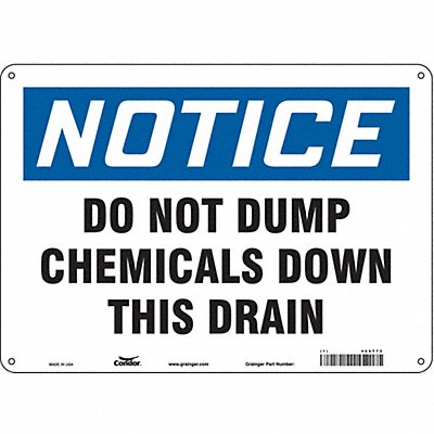 CONDOR 468T72 Safety Sign 10 in x 14 in Aluminum