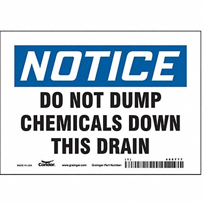 CONDOR 468T77 Safety Sign 5 inx7 in Vinyl