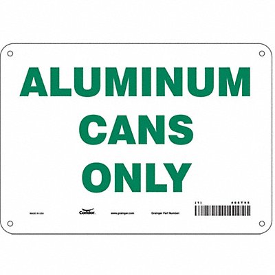 CONDOR 468T95 K0970 Safety Sign 7 in x 10 in Polyethylene