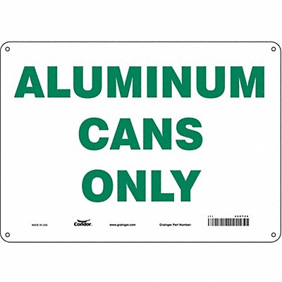 CONDOR 468T96 K0970 Safety Sign 10 in x 14 in Polyethylene