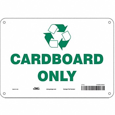 CONDOR 468U08 K0972 Safety Sign 7 in x 10 in Polyethylene