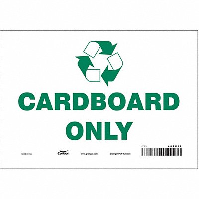 CONDOR 468U10 K0972 Safety Sign 7 in x 10 in Vinyl