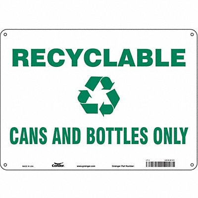 CONDOR 468U23 Safety Sign 10 in x 14 in Polyethylene