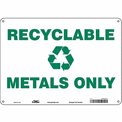 CONDOR 468U34 Safety Sign 10 in x 14 in Aluminum