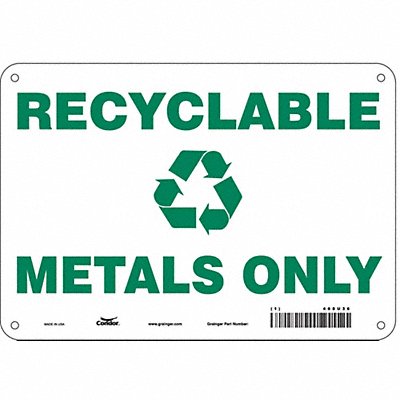 CONDOR 468U36 Safety Sign 7 in x 10 in Polyethylene
