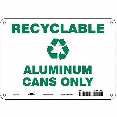 CONDOR 468U40 Safety Sign 7 in x 10 in Aluminum