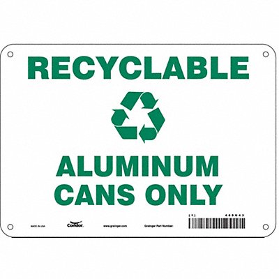CONDOR 468U43 Safety Sign 7 in x 10 in Polyethylene