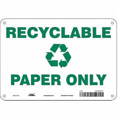 CONDOR 468U51 Safety Sign 7 in x 10 in Polyethylene