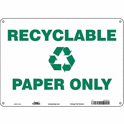CONDOR 468U52 Safety Sign 10 in x 14 in Polyethylene