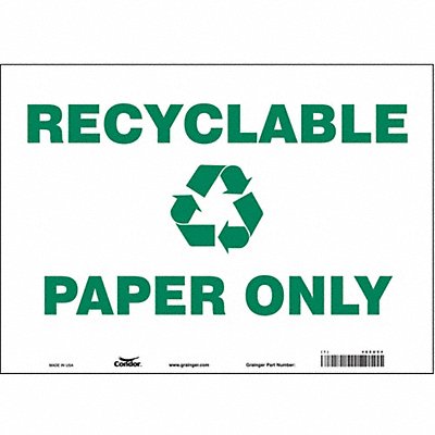 CONDOR 468U54 Safety Sign 10 in x 14 in Vinyl