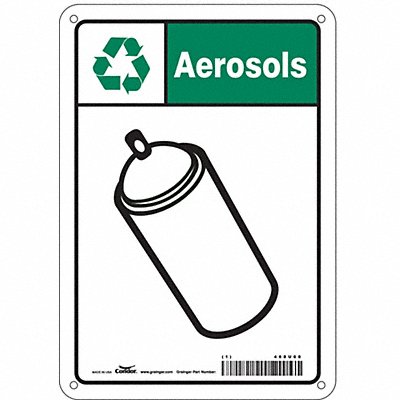 CONDOR 468U68 Safety Sign 10 in x 7 in Aluminum