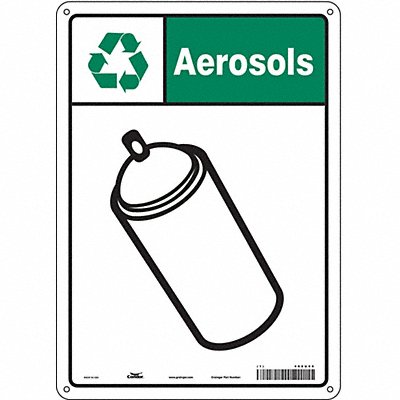 CONDOR 468U69 Safety Sign 14 in x 10 in Aluminum