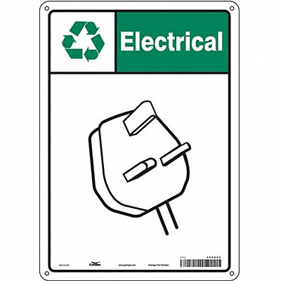 CONDOR 468U99 Safety Sign 14 in x 10 in Aluminum