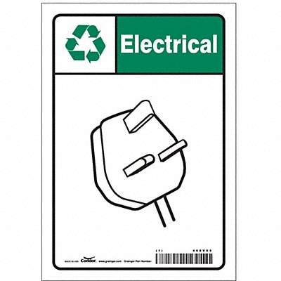 CONDOR 468V03 Safety Sign 10 in x 7 in Vinyl