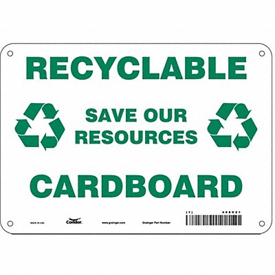 CONDOR 468V21 Safety Sign 7 in x 10 in Polyethylene