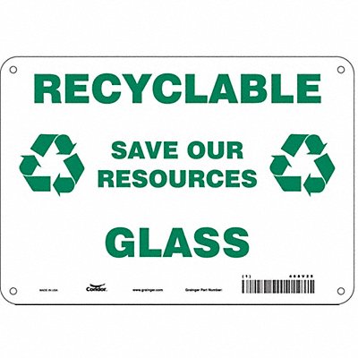 CONDOR 468V25 Safety Sign 7 in x 10 in Aluminum