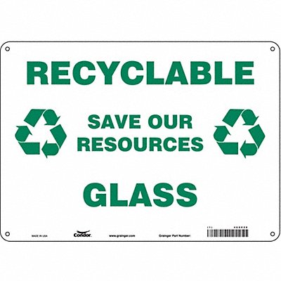 CONDOR 468V26 Safety Sign 10 in x 14 in Aluminum