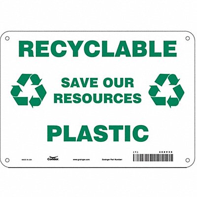 CONDOR 468V39 Safety Sign 7 in x 10 in Polyethylene