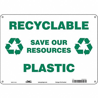 CONDOR 468V40 Safety Sign 10 in x 14 in Polyethylene