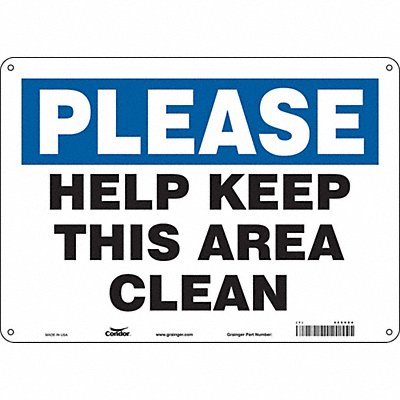 CONDOR 468V84 Safety Sign 10 in x 14 in Aluminum