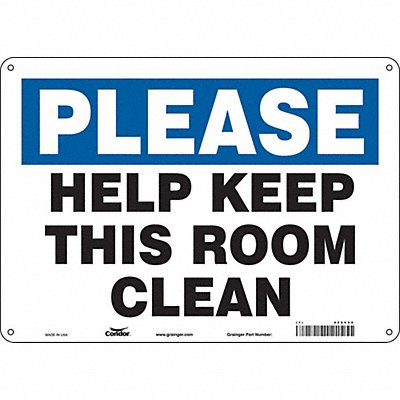 CONDOR 468V90 Safety Sign 10 in x 14 in Aluminum