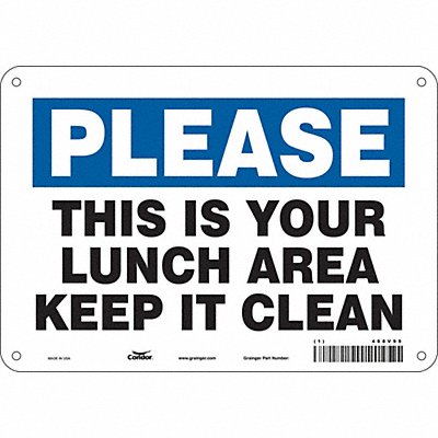 CONDOR 468V95 Safety Sign 7 in x 10 in Aluminum