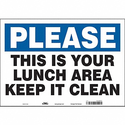 CONDOR 468W05 Safety Sign 14 in x 20 in Vinyl