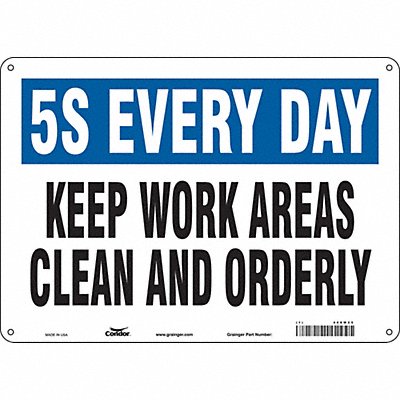 CONDOR 468W25 Safety Sign 10 inx14 in Aluminum