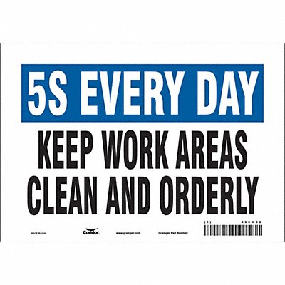 CONDOR 468W30 Safety Sign 7 in x 10 in Vinyl